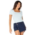 thumbnail image 4 of Celebrity Pink Women's and Women's Plus Short Sleeve Pointelle Top, Sizes XS-XXXL, 4 of 5