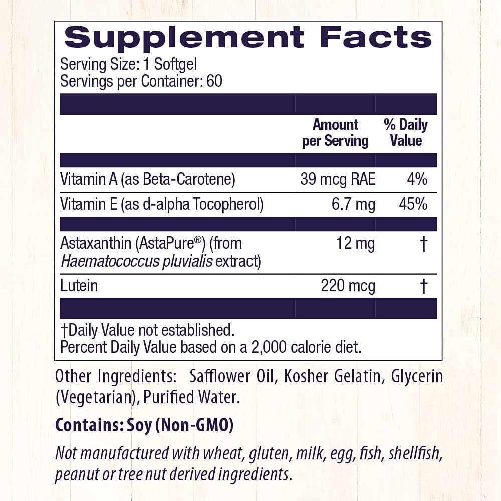 Healthy Origins Astaxanthin Triple Strength Softgels, 12 Mg, 60 Ct