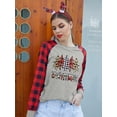 thumbnail image 3 of Anbech Women's Christmas Graphic Tee, Long Sleeve Snowflake Merry Christmas Shirt, 3 of 6