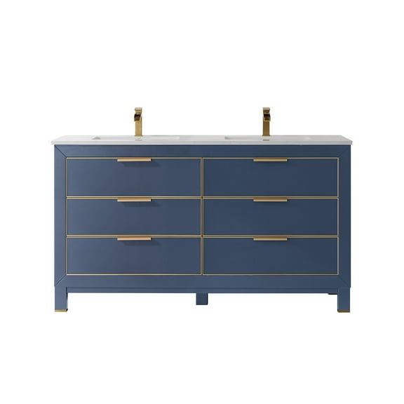 Altair 533060-Aw-Nm Jackson 60" Free Standing Double Basin Vanity Set - Blue