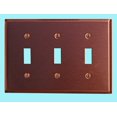 thumbnail image 2 of Switchplate Brushed Solid Copper Triple Toggle Wall Mount Switchplate with Screw, 2 of 2