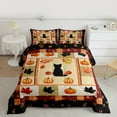 thumbnail image 2 of jejeloiu Autumn Harvest Pumpkin Bedding Comforter Set,Hello Fall Twin Comforter Sets,Black Cute Kitten Bedding Set For Child,Microfiber Bedroom Decor Reversible,2 Pieces, 2 of 8