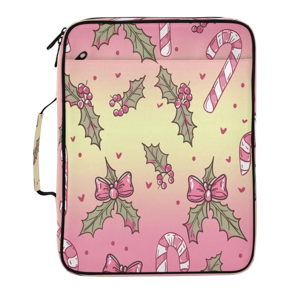 BZSMCE Red Fruit Green Leaves Pink and Yellow Jianbian Candy Pattern Pattern Water-Resistant Filing Folder Binder Organizer Keeper 1.2 Inch 3-Ring 7-Pocket Expanding File