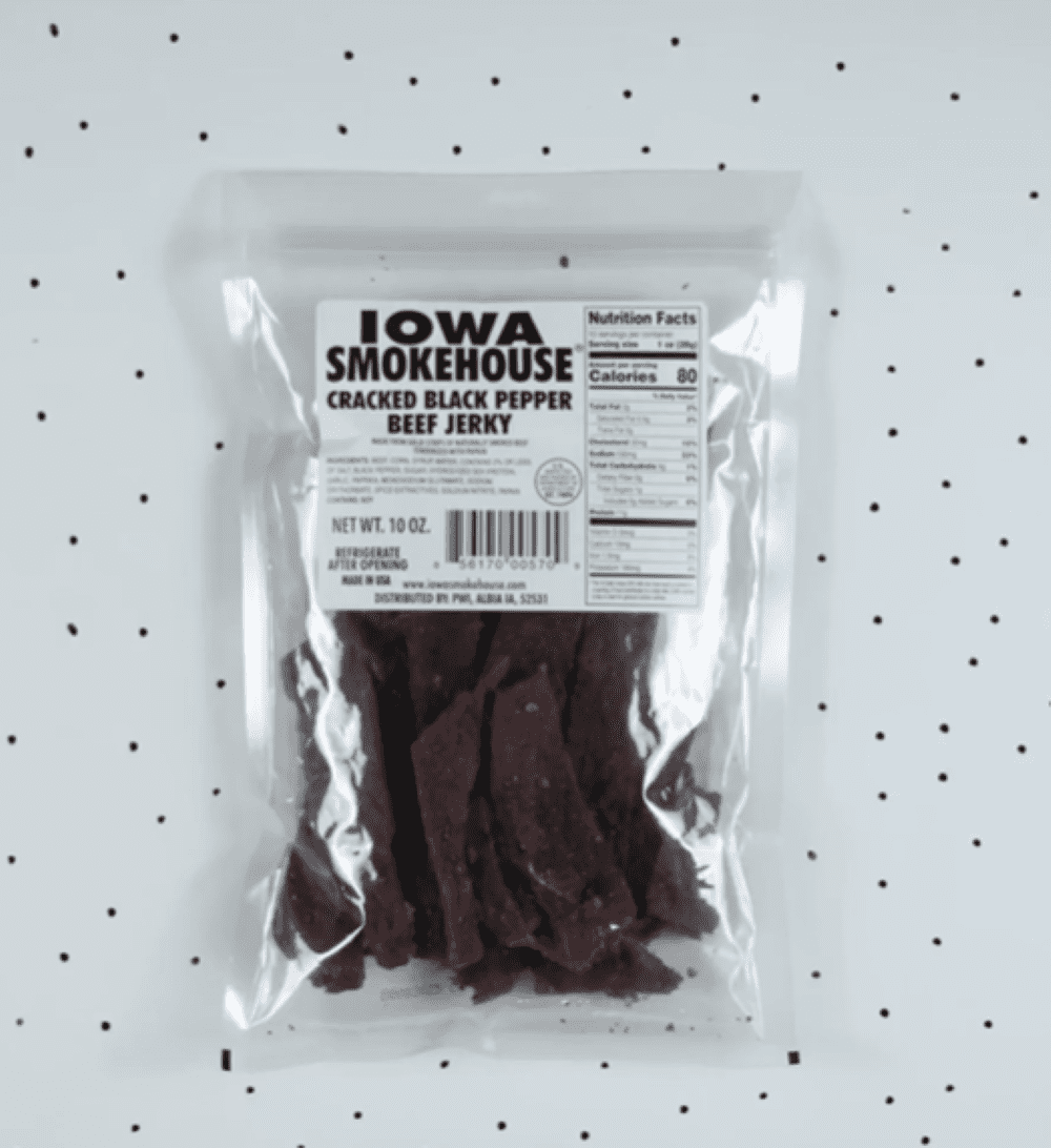 IOWA SMOKEHOUSE Cracked Black Pepper Beef Jerky, 10 oz
