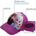 thumbnail image 2 of Disney Girls' Frozen Baseball Cap - 2 Pack Princess Elsa and Anna Curved Brim Strap Back Hat (2T-7), 2 of 6