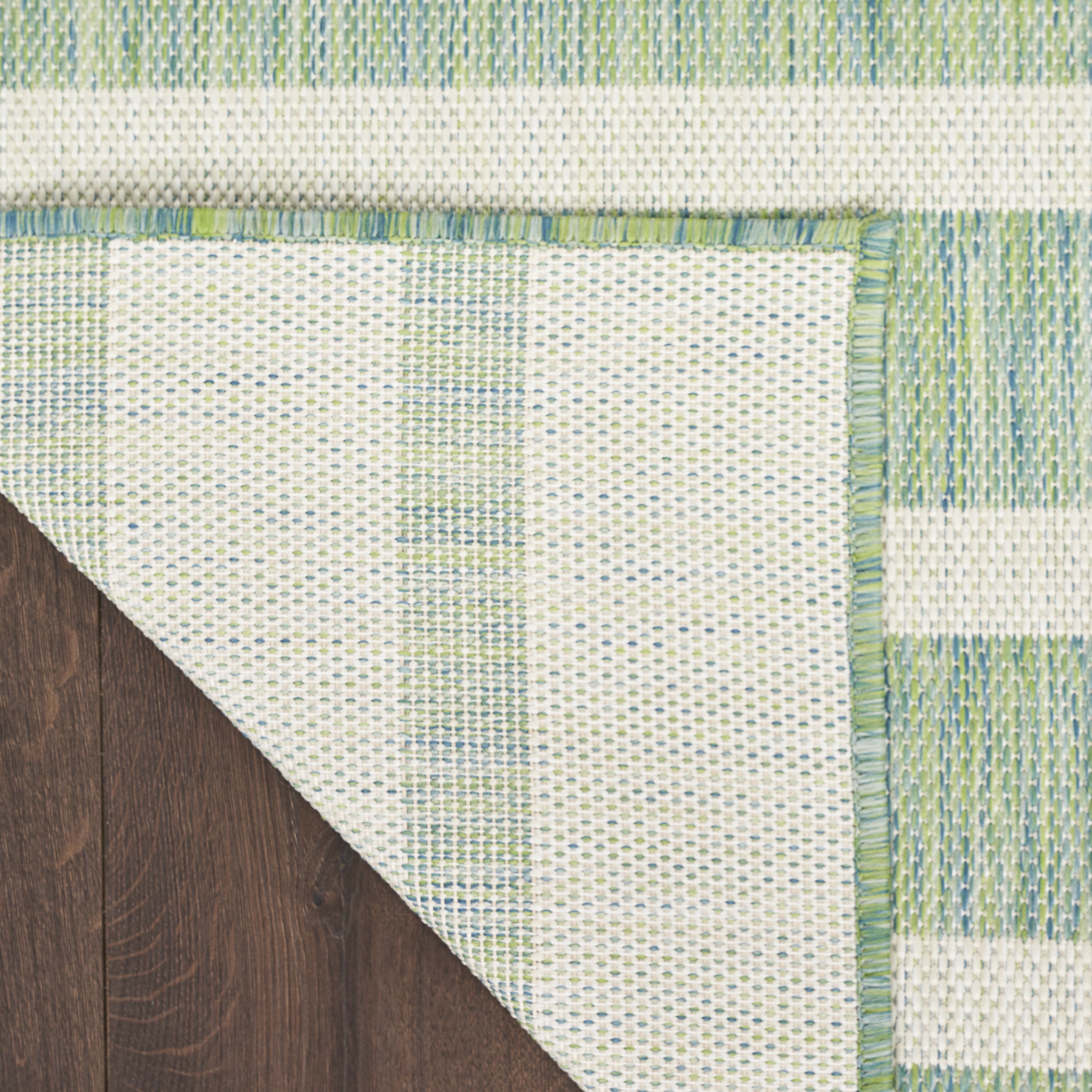 Nourison Positano Indoor/Outdoor Blue Green Ivory 8' x 10' Area Rug (8x10)
