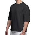 thumbnail image 1 of Camisetas de entrenamiento para hombre, de manga corta, de gran tamaño, hipster, para gimnasio, baloncesto, hip-hop, camisetas de malla para hombre, T64 T64-negro G T64-negro G Xishao ropa, 1 of 2