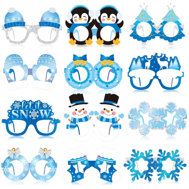 Anteojos de papel Harrycle para decoración de invierno, 36 unidades