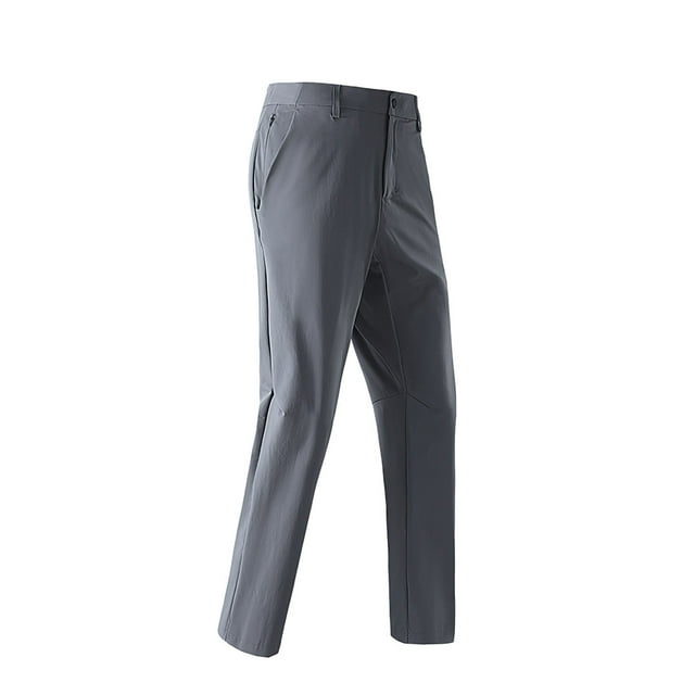 hotojiny Pantalon Décontracté pour Homme Léger Coupe-Vent Performance Pantalon de Randonnée Résistance à l'Eau à Enfiler Pantalon de Pêche avec Poches