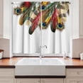 thumbnail image 2 of Ambesonne Peacock Kitchen Curtains, Vibrant Feathers Boho, 55"x24", Multicolor, 2 of 3
