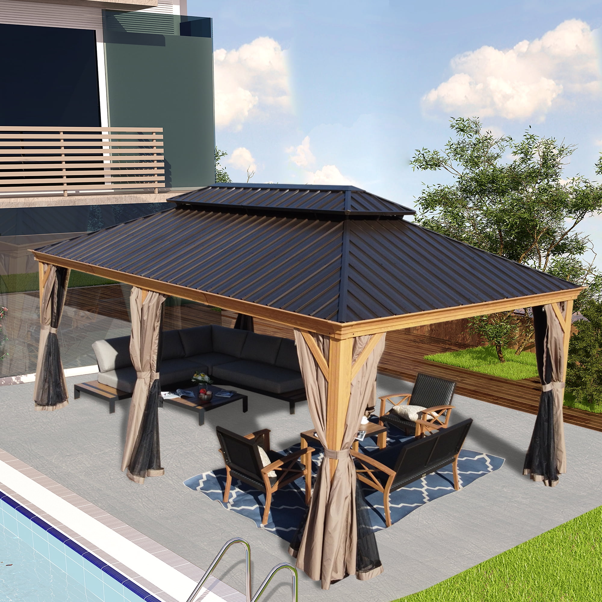 12ft x 20ft Aluminum Hardtop Gazebo 