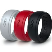 Mens Silicone Wedding Ring / Wedding Band 3 Rubber Rings Pack Rinfit