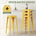 thumbnail image 3 of VINEEGO 30 Inches Metal Bar Stools for Counter Height Indoor-Outdoor Modern Stackable Industrial Stools Set of 4 (Yellow), 3 of 7