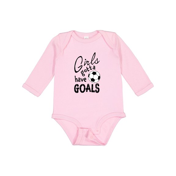 Inktastic Girls Gotta Have Goals Soccer Girls Long Sleeve Baby Bodysuit