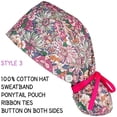 thumbnail image 4 of Scrub Cap With Buttons Bouffant Hat With Sweatband For Womens And Mens, 4 of 4