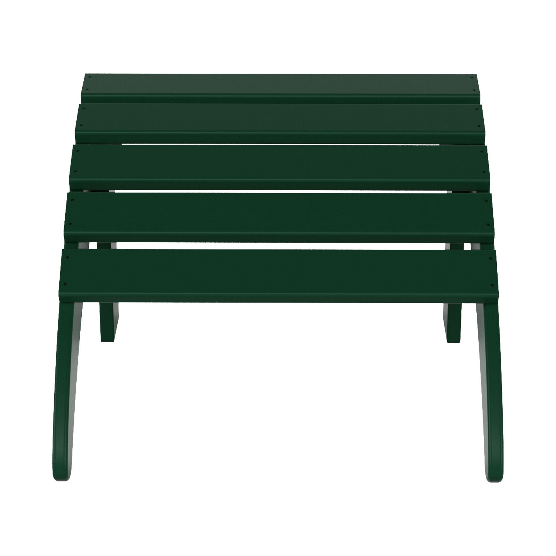 WestinTrends Malibu Outdoor Lounge Chair, 2-Pieces Adirondack Chair Set with Ottoman, All Weather Poly Lumber Patio Lawn Folding Chairs for Outside Pool Garden Backyard Beach, Dark Green