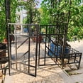 thumbnail image 5 of 80.71"W x 97.24"H Metal Garden Arch with Gate & Planter, Support for Climbing Plants, Outdoor Rose Arch (Black), 5 of 9