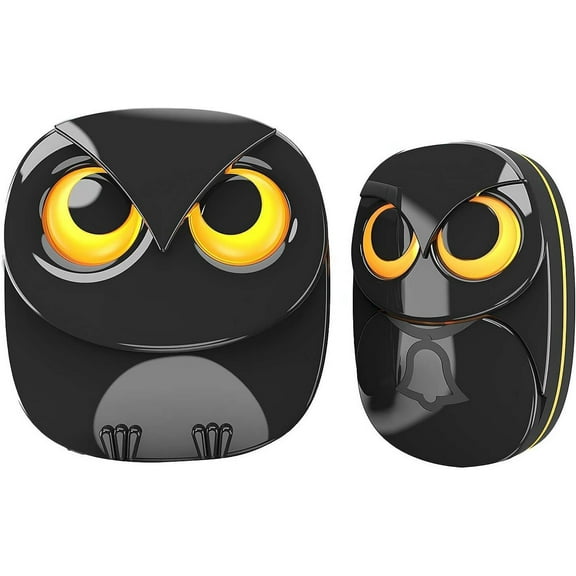 Wireless Doorbell, Weatherproof IP55 Cute Owl Doorbell Outdoor Remote Push Button-1000 Feet Long Wireless Range, Indoor Home Security System Electric Doorbells for Outdoor Indoor