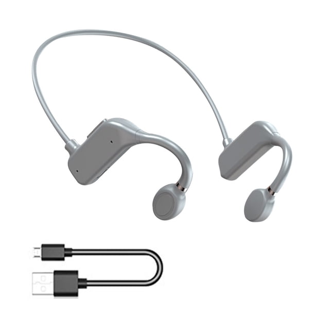 Bearachild 5.2 Auricular Carga USB Banda para el cuello a prueba de agua Auriculares Auriculares para correr portátiles Cables de audio/vídeo Gris-plata