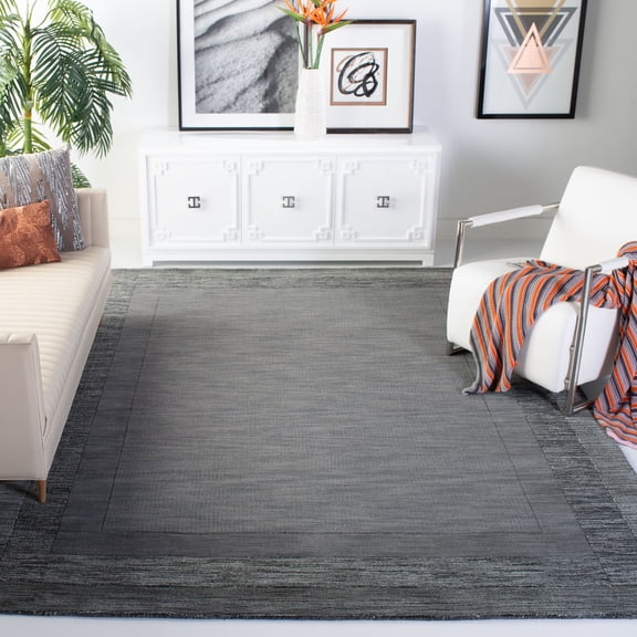 Safavieh Impressions Bristol Geometric Wool Area Rug, Charcoal/Blue, 8'3" x 11'