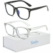 2 Pack Blue Light Blocking Glasses for Computer Eye Strain [Dry Eye & Sour Eye], Anti UV Reduce Headache 8082 Stylish Gaming Bluelight Blocker Glasses Men Women