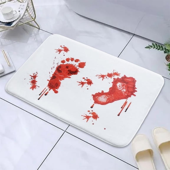 Halloween Horror Blood Stained Carpet In Bathroom, Bedroom And Living Room, Bedside Mat, Door Mat, Bathroom Absorbent Non-Slip Mat (15.7X23.6")
