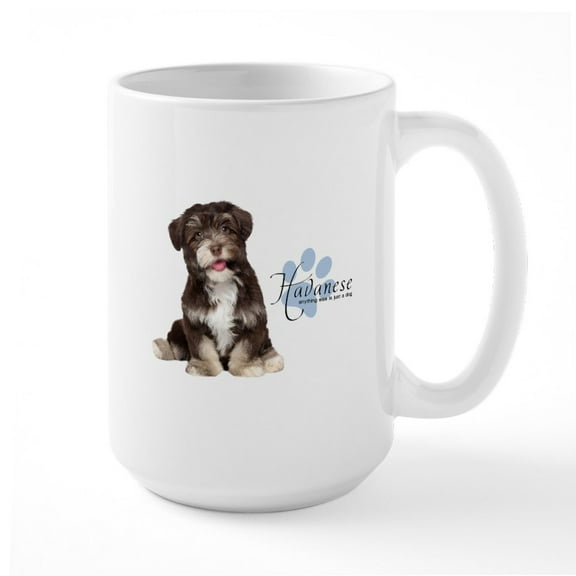 CafePress - Havanese Puppy Large Mug - 15 oz Ceramic Large White Novelty Mug