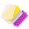 thumbnail image 2 of Paquete de 2 bandejas de silicona para cubitos de hielo, 37 compartimentos, molde para cubitos de hielo con tapa -8262307927073 morado amarillo, 2 of 3