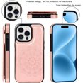 thumbnail image 6 of Phone Case Design for iPhone 16 Pro Flip Folio Wallet Case with Credit Card Holder Slot PU Leather Cases Durable Kickstand Protective Cover for Women Men Girls 6.3 inch Rose Gold, 6 of 13