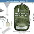 thumbnail image 5 of Rectangular Mosquito Net for Single to King Beds – 2 Side Openings, 6 Hanging Loops & Hanging Kit – Includes Carry Bag, 5 of 7