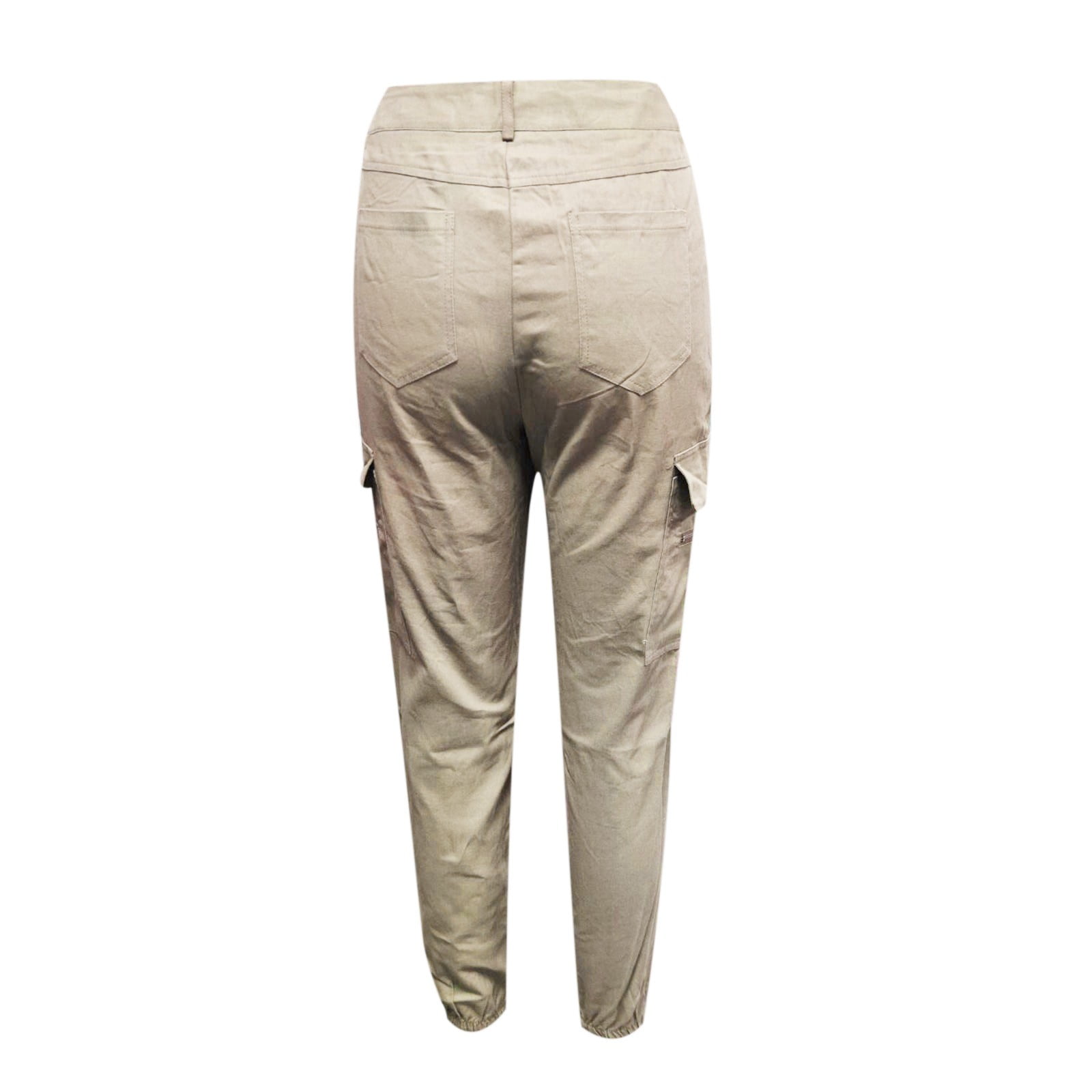 Ecqkame Women's High Waist Solid Casual Work Trousers with