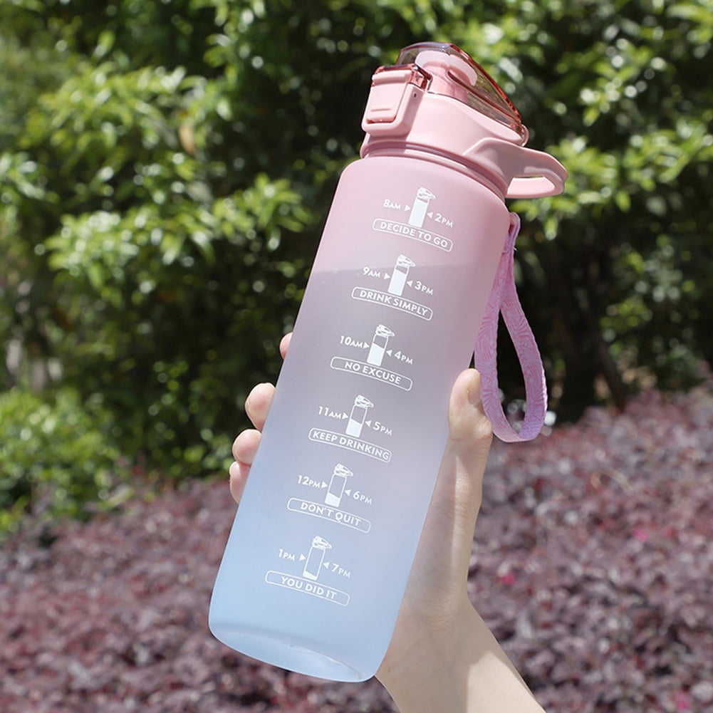 SDJMa 32oz Motivational Water Bottles with Time Marker , Sports Water  Bottle with Times to Drink, Leakproof & BPA Free, Reusable Plastic Bottle  for
