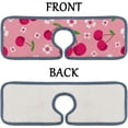 thumbnail image 6 of SKYSONIC Faucet Absorbent Mat 3 Pcs Cherry And Cherry Blossom Kitchen Faucet Splash Catcher Washable Counter Drying Pads Behind Faucet for Kitchen Bathroom, 6 of 7