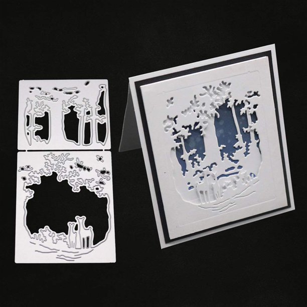Xinlie Dies Grabado Estarcir Corte En Relieve Acero Scrapbooking Gofrado Troquelado Kit Almohadilla De Papel Plantillas De Estarcidos DIY Con Forma Para Scrapbooking Metal Troquelado Decoración(2 PCS