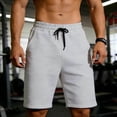 thumbnail image 2 of EOYWHK Khaki Shorts Men with Pockets Elastic Waist Drawstring Mens Khaki Shorts Soft Lightweight Breathable for Running Jogging Outdoor Gray, Size M, 2 of 8