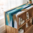 thumbnail image 6 of Modern Teal Green 36 Inch Table Runner, Abstract White Gold Oil Painting Farmhouse Dresser Scarf Cotton & Linen Tablerunner for Dining/Kitchen Island/Holiday Party Décor Small 13" x 36", 6 of 9