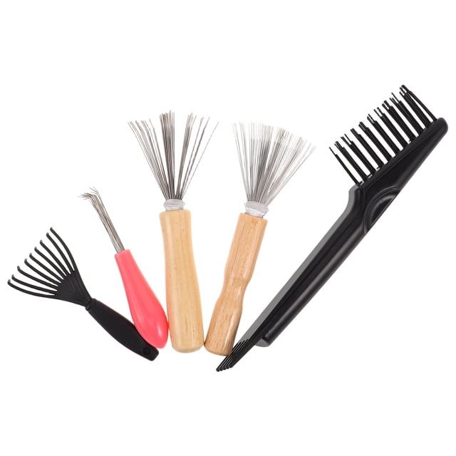 LOLIPPYY 5Pcs Hairbrush Cleaner Tool Set with Ergonomic Handle for Efficient Brush Cleaning and Maintenance