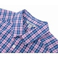 thumbnail image 5 of Bienzoe Boy's Cotton Plaid Button Down Short Sleeve Shirt Rose/Marine 3/4, 5 of 10