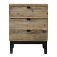 thumbnail image 4 of 17.7"W Rustic Reclaimed Solid Wood Nightstand with 3 Drawers, Quick Assembly Farmhouse End Tables Bedside Table Almost Fully Assembled, 4 of 8