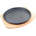 thumbnail image 4 of SUNRISE Round Cast Iron Set W/Rubber Wood Underliner Kitchen Supply (9.45"), 4 of 4