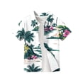 thumbnail image 4 of Abcomgle Boys Hawaiian Shirt 5/6 Summer Mountains and Seas Print Funny Hawaiian Shirt Button Down Short Sleeve Tourist Hawaii Shirts,Army Green,5-6Years, 4 of 5