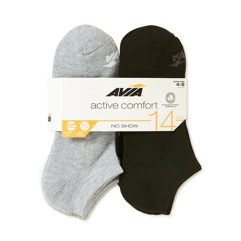 Avia Women's Cushioned No Show Socks, 14-Pack 