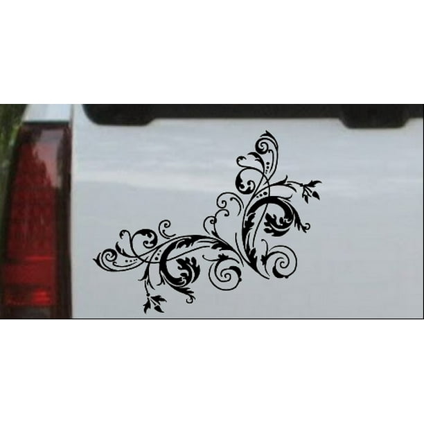 Floral Vine Corner Swirl Wall Decal Car or Truck Window Decal Sticker