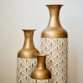 thumbnail image 6 of CQSXDA Tall Modern Home Textured Pattern White Metal Vases, Set of 3, 6 of 15