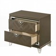 thumbnail image 3 of Dark Champagne 2-Drawer Nightstand for Bedroom - Modern Glam Style, Wooden with Acrylic, 3 of 6