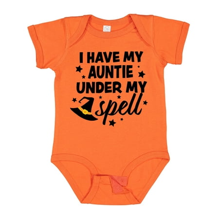 

Inktastic I Have My Auntie Under My Spell with Cute Witch Hat Boys or Girls Baby Bodysuit