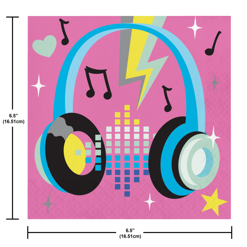Birthday Beats Disco Party Tableware and Decor Set, Serves 8