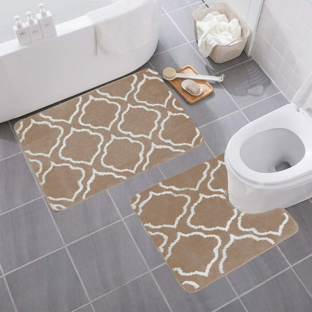 2 Piece Bathroom Rug Set Bath Rug, Contour Mat.