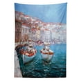 thumbnail image 3 of Ambesonne Sailboat Tablecloth Rectangular Table Cover, Fishing Boats on Shore, 60"x90", Multicolor, 3 of 4