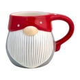 thumbnail image 3 of Juego de 4 Tazas Cerámica Diseño Relieve Gnomo Nórdico Minimalista Navideño para Bebidas Calientes, Capacidad 400 ml, 3 of 11